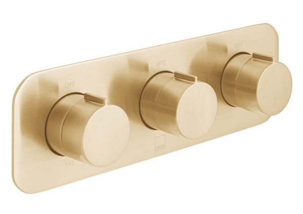 Vado Tablet bateria termostatyczna podtynkowa 3-drożna złoto szczotkowane IND-T128/3-H-ALT-BRG