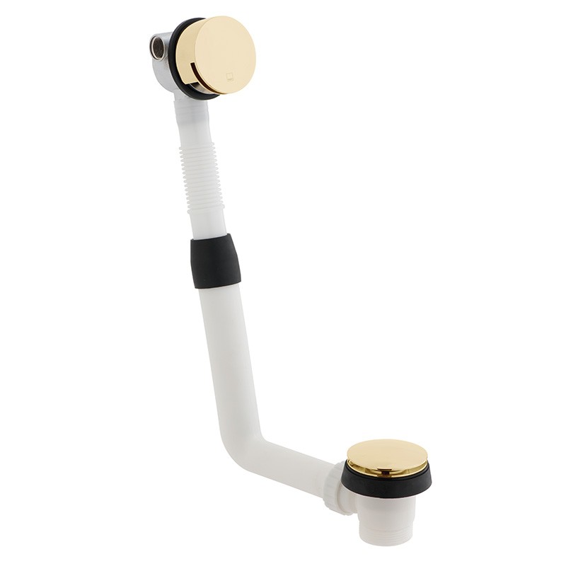 Vado odpływ wannowy z funkcją napełniania przez przelew, korek klik-klak złoto polerowane IND-81389/RO-BG