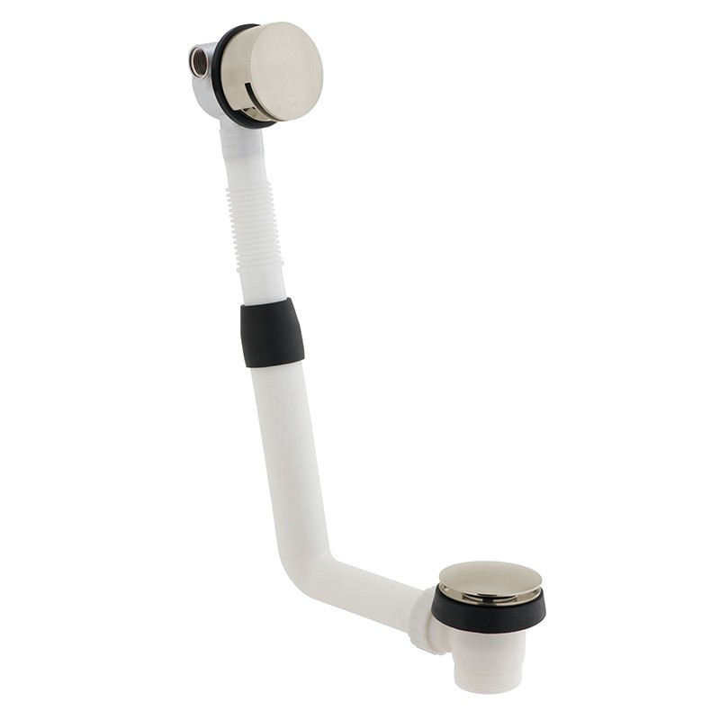 Vado odpływ wannowy z funkcją napełniania przez przelew, korek klik-klak nikiel szczotkowany IND-81389/RO-BRN