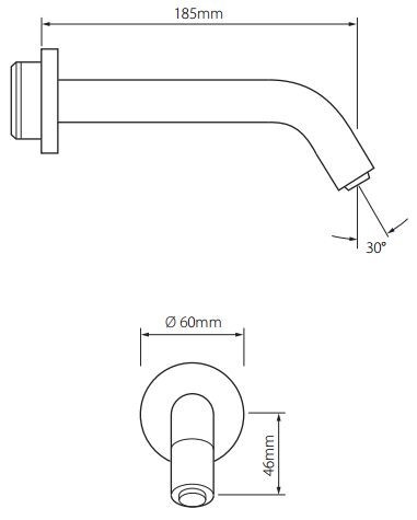 Vado Individual bateria umywalkowa sensoryczna bezdotykowa czarny szczotkowany IND-IRWSPOUT-BLK