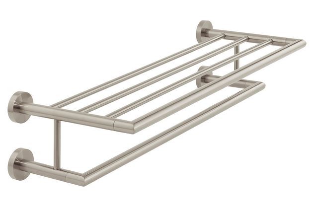 Vado Spa półka na ręczniki z relingiem nikiel szczotkowany IND-SPA185B-BRN