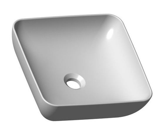 Ravak Uni Slim 380 S umywalka stawiana na blat 38x38 cm cienki rant XJX01138001