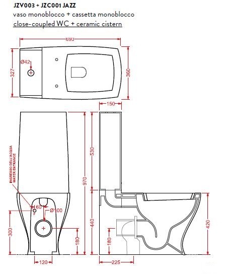 Artceram Jazz zbiornik do kompaktu spłuczka biały JZC0010100