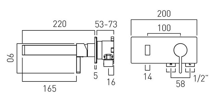Vado Edit bateria prysznicowa podtynkowa nikiel szczotkowany IND-EDI145A-BRN