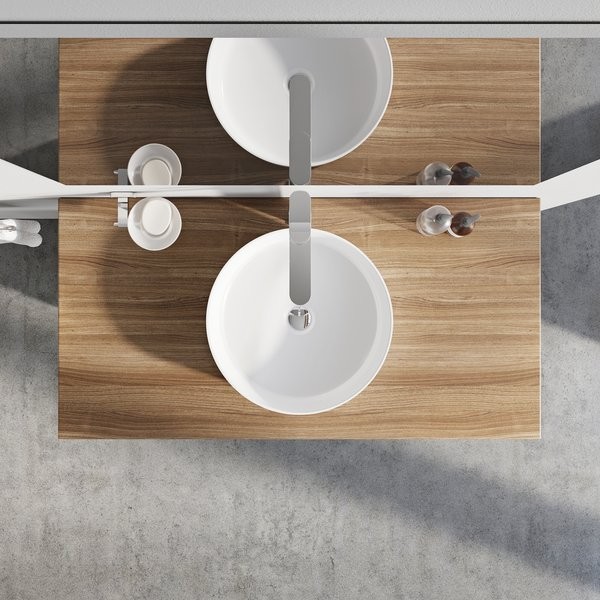 Ravak Uni Slim 400 umywalka stawiana na blat 40x40 cm cienki rant XJX01140002