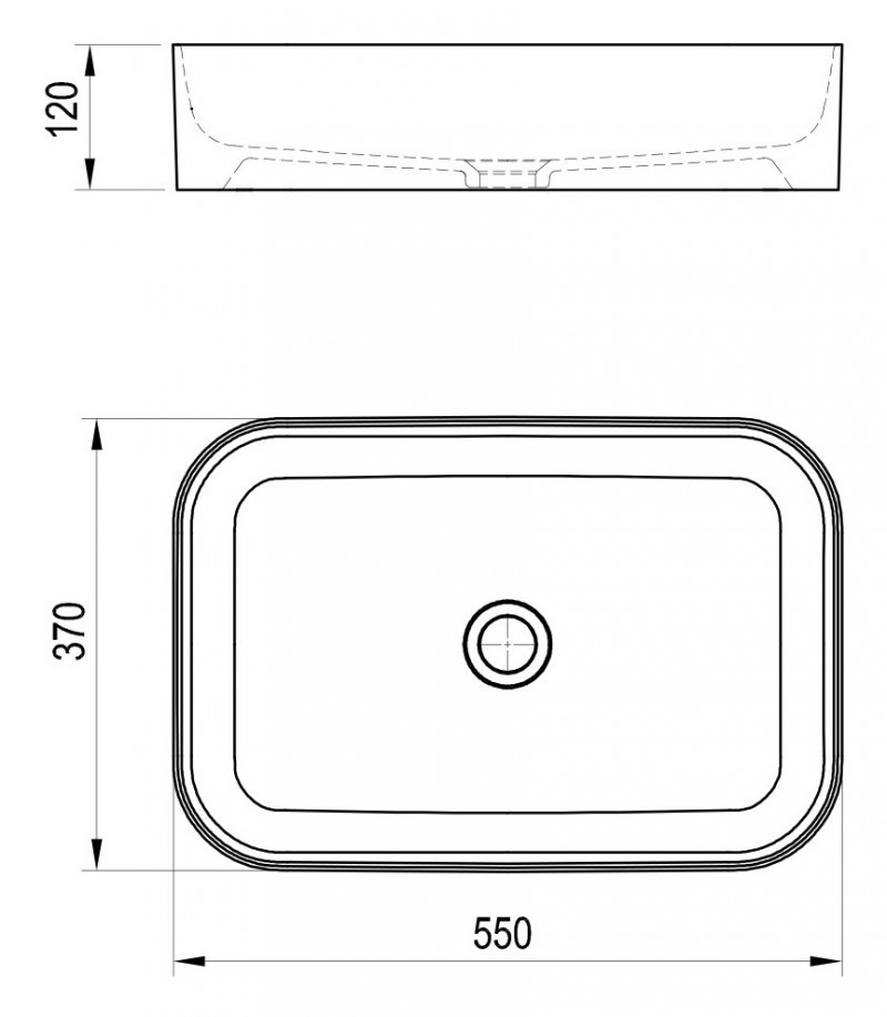 Ravak Ceramic Slim R umywalka stawiana na blat 55x37 cm XJX01155002