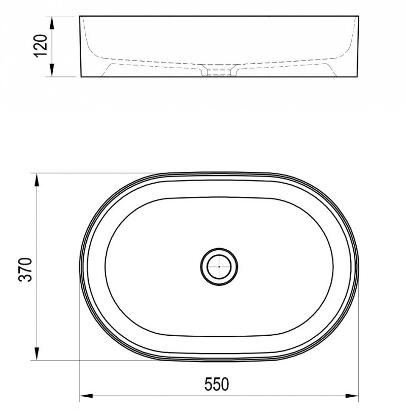 Ravak Ceramic Slim O umywalka stawiana na blat 55x37 cm XJX01155001