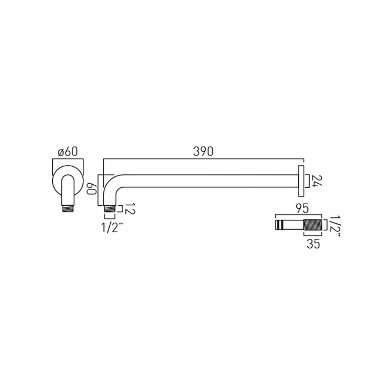 Vado Individual ramię ścienne do deszczownicy złoty polerowany IND-EFSA/RO-BG