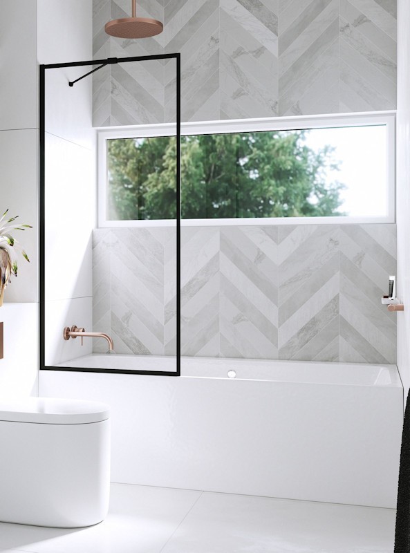 Radaway Modo New Black PNJ Frame parawan nawannowy jednoczęściowy 80 cm L/P czarny przeźroczyste Easy Clean 10006080-54-64