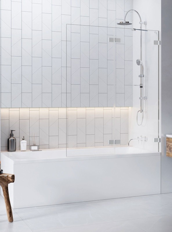 Radaway Euphoria PND parawan nawannowy dwuczęściowy 120 cm prawy chrom przeźroczyste Easy Clean 10008120-01-01R