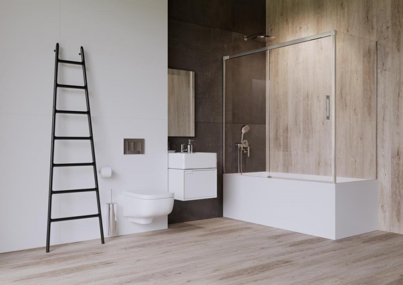 Radaway Idea PN DWJ+S zabudowa 140x80 parawan drzwi 140 cm lewe + ścianka 80 cm chrom przeźroczyste Easy Clean 10042140-01-01L+10005080-01-01R