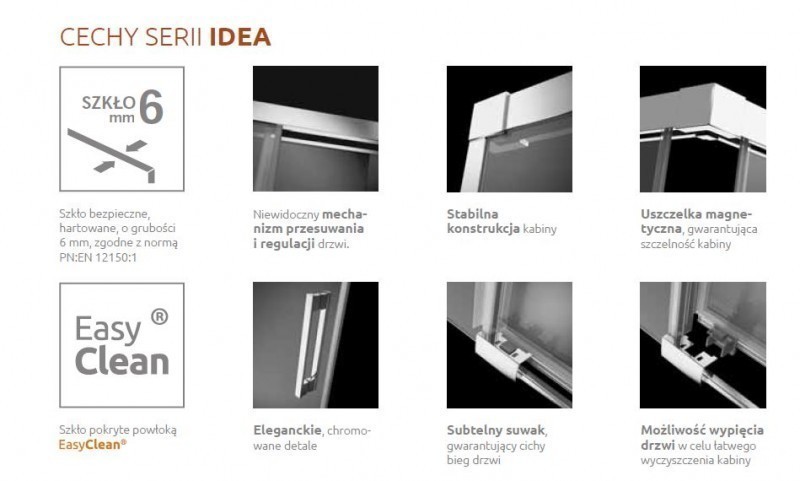 Radaway Idea PN DWJ+S zabudowa 160x80 parawan drzwi 160 cm prawe + ścianka 80 cm chrom przeźroczyste Easy Clean 10042160-01-01R+10005080-01-01L