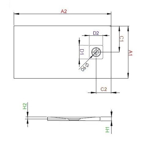 Radaway Kyntos F Stone brodzik prostokątny płaski 100x80 cm konglomerat efekt kamienia biały HKF10080-04