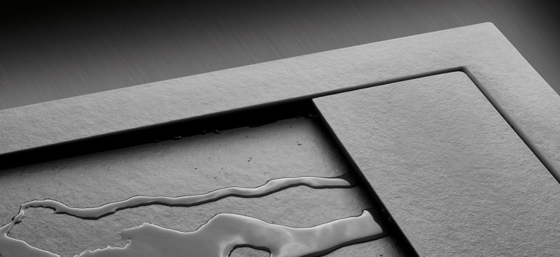 Radaway Teos F Stone brodzik prostokątny płaski 160x70 cm konglomerat efekt kamienia antracyt HTF16070-64