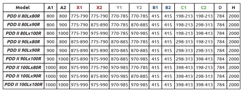 Radaway Nes PDD II kabina półokrągła 100Lx100R drzwi otwierane chrom przeźroczyste Easy Clean 10030100-01-01L+10030100-01-01R