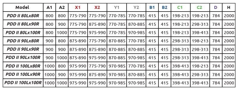 Radaway Nes PDD II kabina półokrągła 90Lx100R drzwi otwierane chrom przeźroczyste Easy Clean 10030090-01-01L+10030100-01-01R