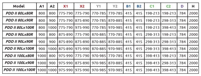 Radaway Nes PDD II kabina półokrągła 80Lx90R drzwi otwierane chrom przeźroczyste Easy Clean 10030080-01-01L+10030090-01-01R