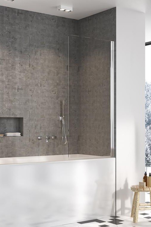 Radaway Nes PNJ parawan nawannowy jednoczęściowy 100 cm prawy chrom przeźroczyste Easy Clean 10011100-01-01R