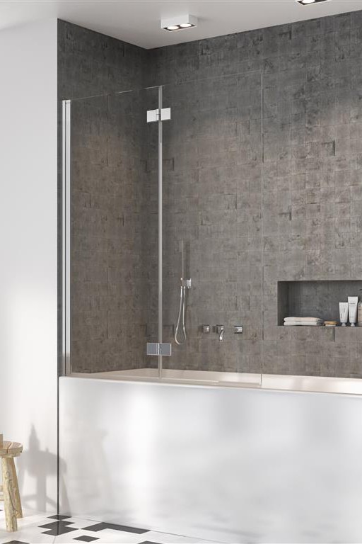 Radaway Nes PND I parawan nawannowy dwuczęściowy 100 cm lewy chrom przeźroczyste Easy Clean 10010100-01-01L