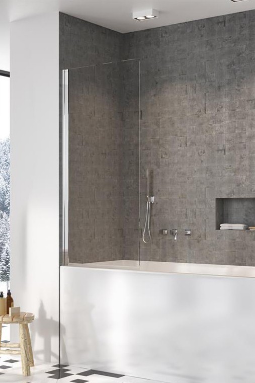 Radaway Nes PNJ parawan nawannowy jednoczęściowy 100 cm lewy chrom przeźroczyste Easy Clean 10011100-01-01L