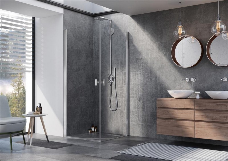 Radaway Nes KDD I kabina kwadratowa 100x100 drzwi otwierane chrom przeźroczyste Easy Clean 10021100-01-01L+10021100-01-01R