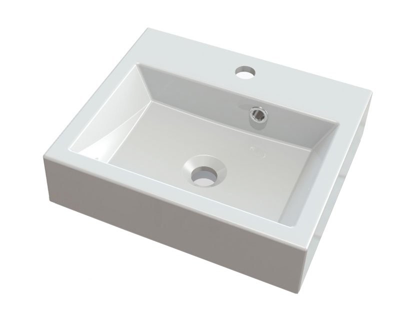 Sapho ORINOKO umywalka prostokątna 42x36cm nablatowa/wisząca konglomerat biały OR042