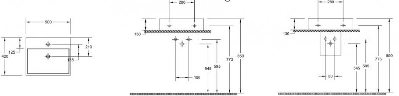 Sapho Purity umywalka ceramiczna prostokątna 50x42 cm nablatowa/wisząca biały 10PL50050