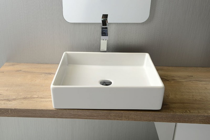 Sapho Purity umywalka ceramiczna prostokątna 50x42 cm nablatowa /stawiana na blat biały 10PL66050
