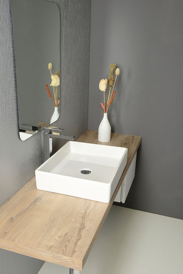 Sapho Purity umywalka ceramiczna prostokątna 50x42 cm nablatowa /stawiana na blat biały 10PL66050