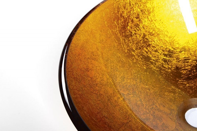 Sapho Beauty Ago umywalka okrągła 42x42 cm nablatowa / stawiana na blat złota 2501-19