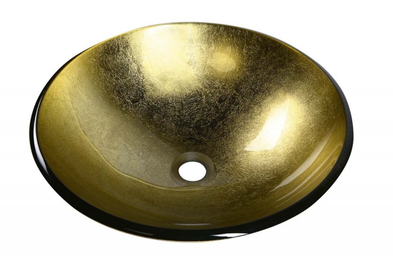 Sapho Beauty Shay umywalka okrągła 42x42 cm nablatowa/ stawiana na blat złota 2501-22