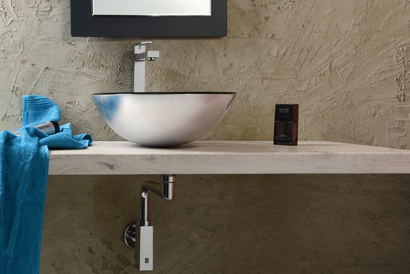 Sapho Beauty Damar umywalka okrągła 42x42 cm nablatowa/ stawiana na blat srebrny 2501-20