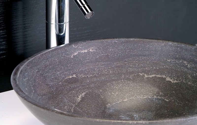 Sapho Blok umywalka owalna 40x40 cm nablatowa/ stawiana na blat matowy brązowy kamień 2401-02