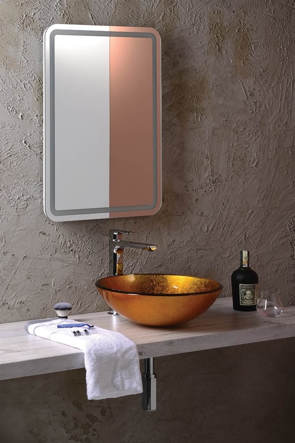 Sapho Beauty Ago umywalka okrągła 42x42 cm nablatowa / stawiana na blat złota 2501-19