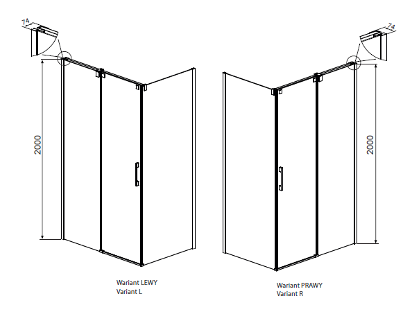 Radaway Espera KDJ kabina 110x70 drzwi przesuwne lewe 110 i ścianka 70 chrom przeźroczyste Easy Clean