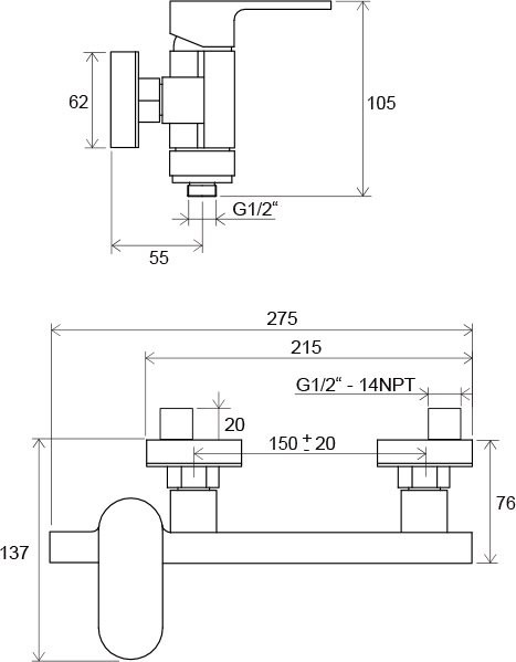 Ravak Chrome bateria prysznicowa natynkowa chrom X070043