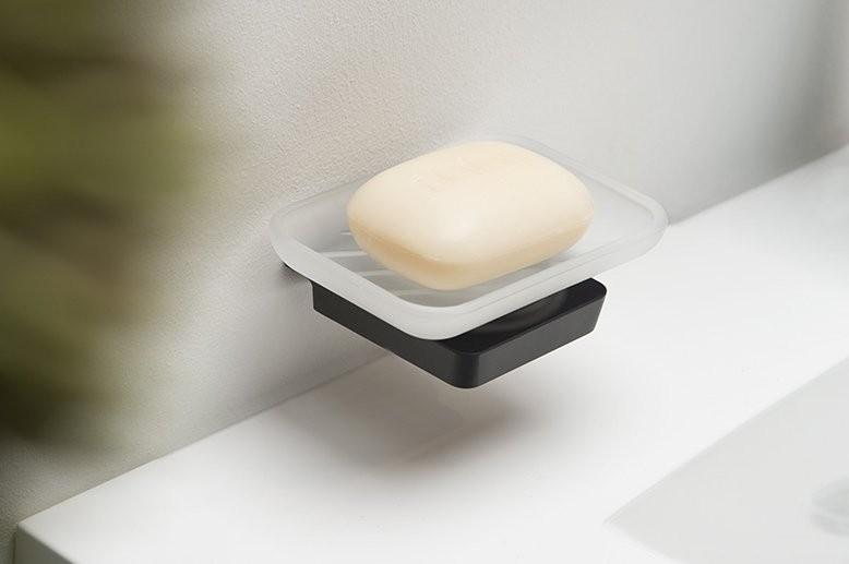 Sapho Zen Black mydelniczka wisząca szkło mleczne 166459