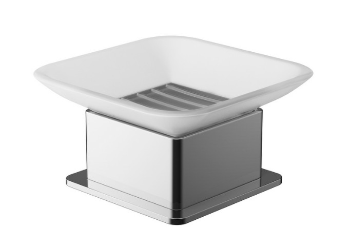 Excellent Riko mydelniczka szklana stojąca chrom połysk DOEX.1613CR