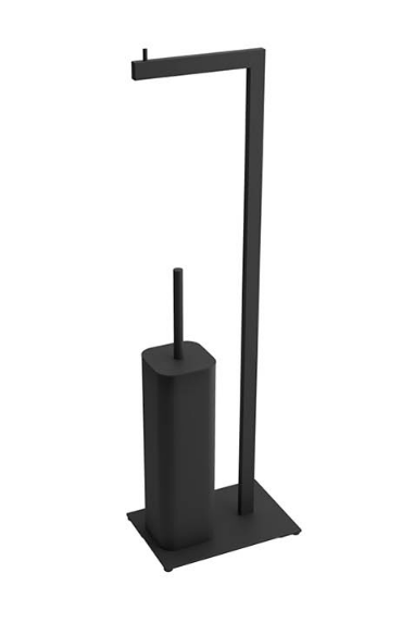 Excellent Riko stojak na papier toaletowy ze szczotką WC czarny matowy  DOEX.1650BL