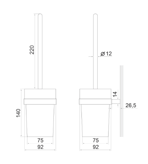 Excellent Riko szczotka WC kompletna wisząca chrom połysk DOEX.1605CR