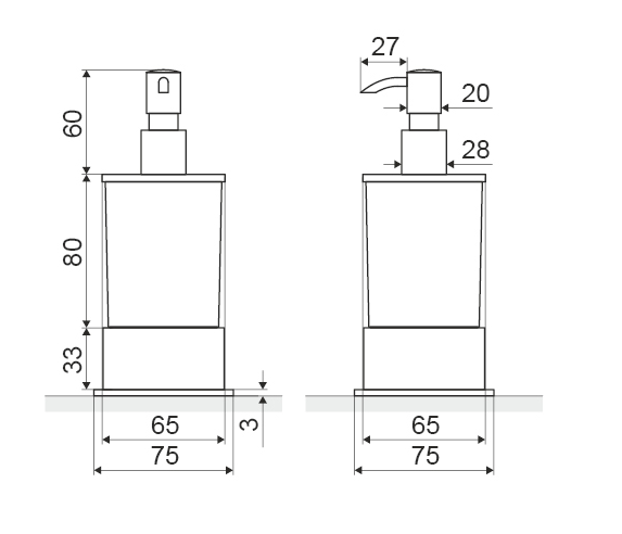 Excellent Riko dozownik szklany do mydła stojący czarny mat DOEX.1616BL