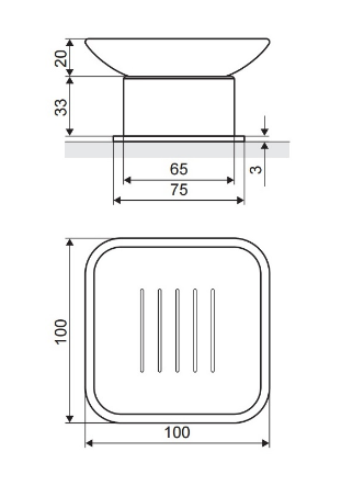Excellent Riko mydelniczka szklana stojąca czarny mat DOEX.1613BL