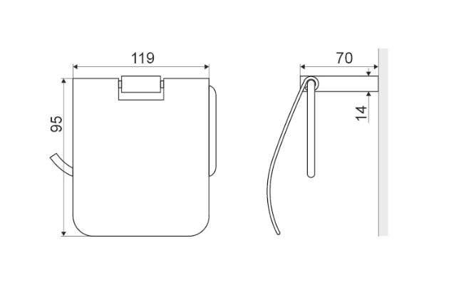 Excellent Riko uchwyt na papier toaletowy z klapką chrom połysk DOEX.1607CR