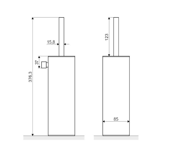 Excellent Kobo szczotka WC wolnostojąca/mocowana do ściany chrom połysk DOEX.1717CR