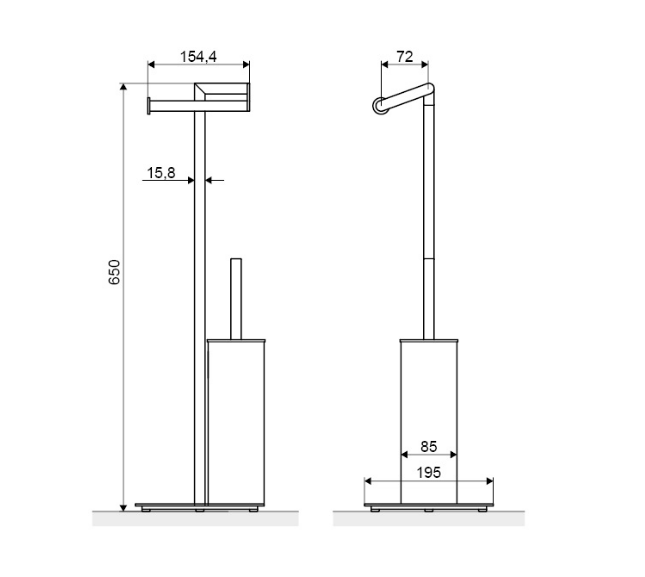 Excellent Kobo stojak na papier toaletowy ze szczotką chrom połysk DOEX.1750CR