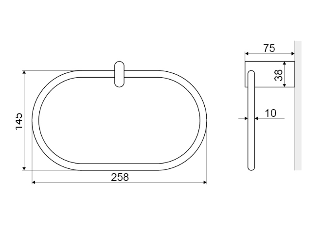 Excellent Kobo reling wieszak na ręcznik owalny chrom połysk DOEX.1709CR