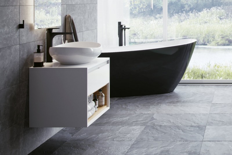 Excellent Keria bateria umywalkowa wysoka czarny mat AREX.2002BL