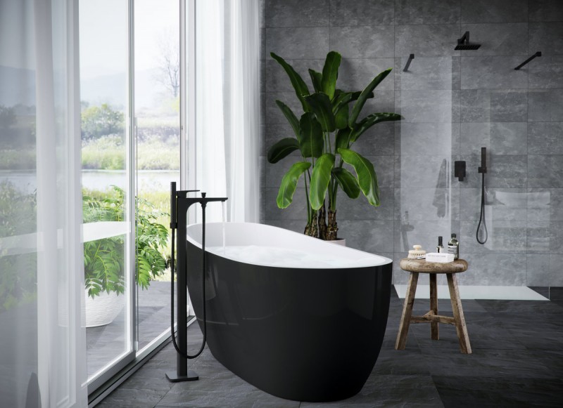 Excellent Keria zestaw podtynkowy z deszczownicą 20x20 czarny matowy AREX.SET.2045BL