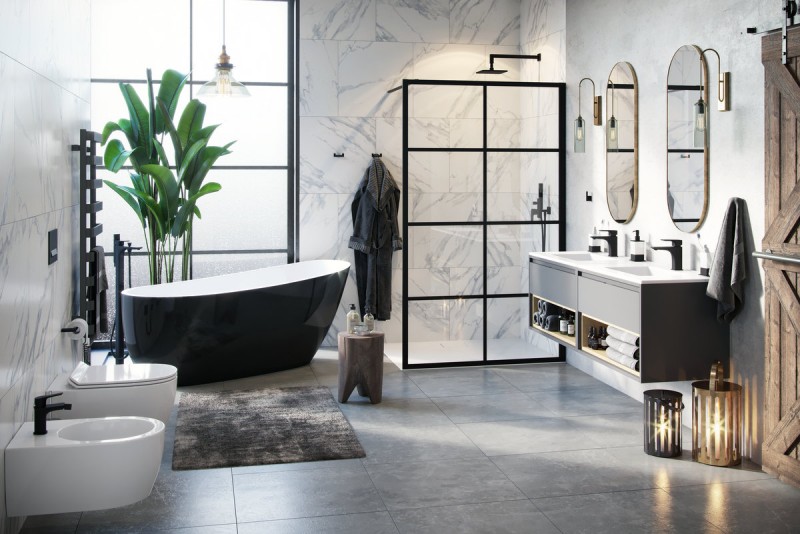 Excellent Keria bateria umywalkowa podtynkowa czarny mat AREX.2014BL