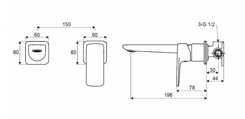 Excellent Keria bateria umywalkowa podtynkowa chrom AREX.2014CR